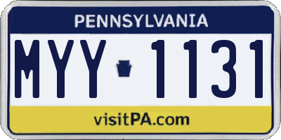 PA license plate MYY1131