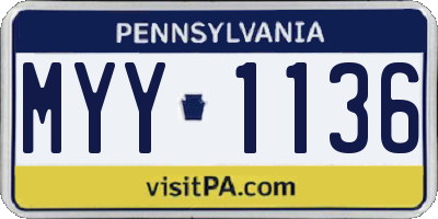 PA license plate MYY1136