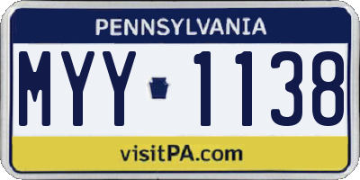 PA license plate MYY1138