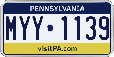 PA license plate MYY1139