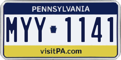 PA license plate MYY1141