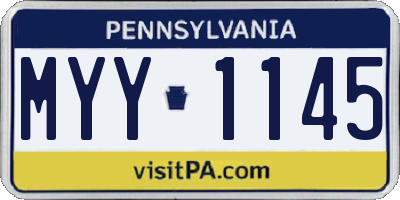 PA license plate MYY1145