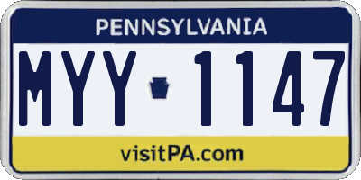 PA license plate MYY1147
