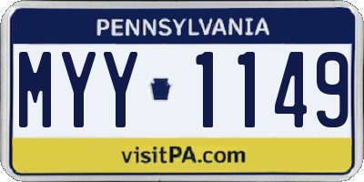 PA license plate MYY1149