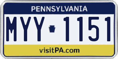 PA license plate MYY1151