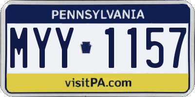 PA license plate MYY1157