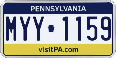 PA license plate MYY1159