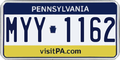 PA license plate MYY1162
