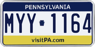 PA license plate MYY1164