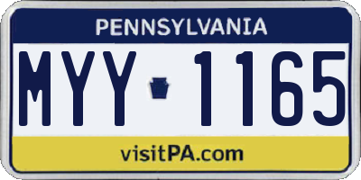 PA license plate MYY1165