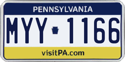 PA license plate MYY1166