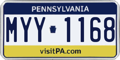 PA license plate MYY1168