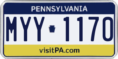PA license plate MYY1170