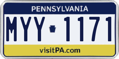 PA license plate MYY1171
