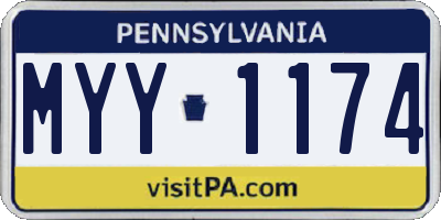 PA license plate MYY1174