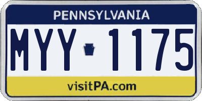 PA license plate MYY1175