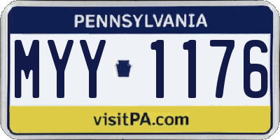 PA license plate MYY1176