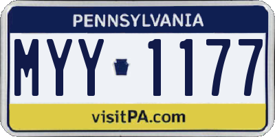 PA license plate MYY1177