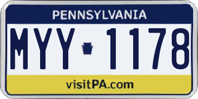 PA license plate MYY1178