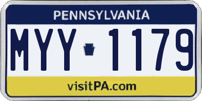 PA license plate MYY1179