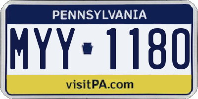 PA license plate MYY1180