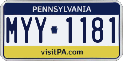 PA license plate MYY1181