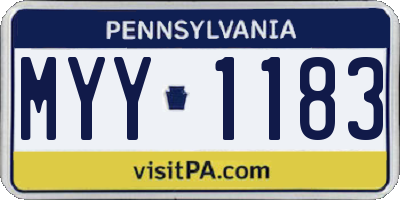 PA license plate MYY1183