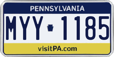 PA license plate MYY1185