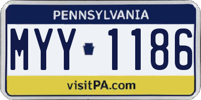 PA license plate MYY1186