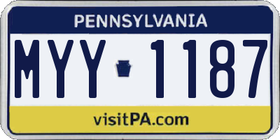 PA license plate MYY1187
