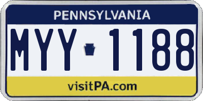 PA license plate MYY1188