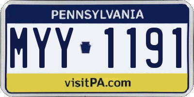 PA license plate MYY1191