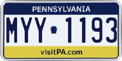 PA license plate MYY1193