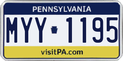 PA license plate MYY1195