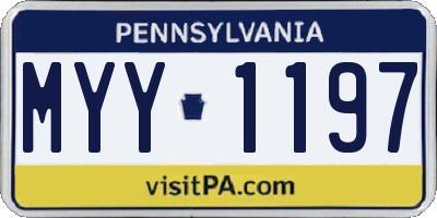 PA license plate MYY1197