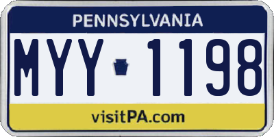 PA license plate MYY1198