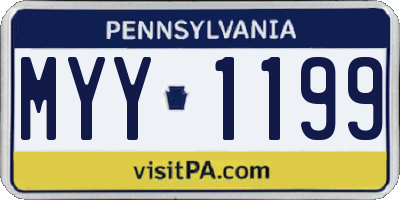PA license plate MYY1199