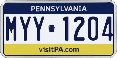PA license plate MYY1204