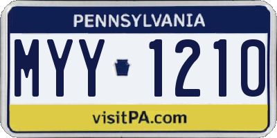 PA license plate MYY1210
