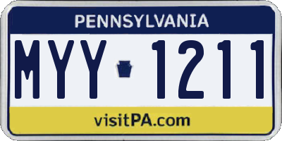 PA license plate MYY1211