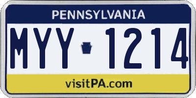 PA license plate MYY1214