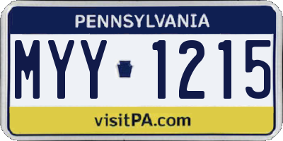 PA license plate MYY1215