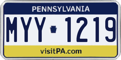 PA license plate MYY1219