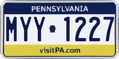PA license plate MYY1227