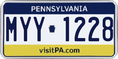 PA license plate MYY1228