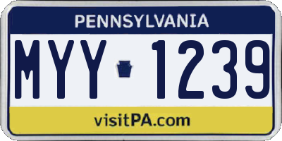 PA license plate MYY1239