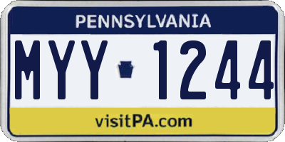 PA license plate MYY1244