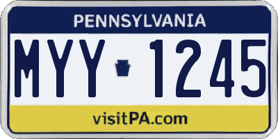 PA license plate MYY1245