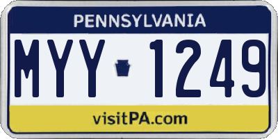PA license plate MYY1249
