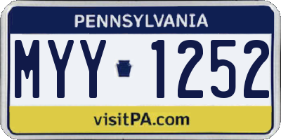 PA license plate MYY1252